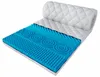A mattress topper with a cutaway view showing its layered foam structure. Produktbild-Vorschau