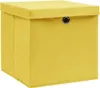 vidaXL Úložné boxy s vekom 4 ks. Žltá 32x32x32 cm Látka Náhľad obrázku produktu 1