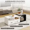Puluomis Ausziehbarer Couchtisch mit Schublade, Kaffeetisch Produktbild-Vorschau 3