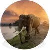 MuchoWow® Rundes Wandbild - Runde Bilder Elefant - Wasser - Produktbild-Vorschau 1