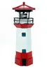 Solar LED Leuchtturm 27 cm rot-weiß mit rotierendem Licht Produktbild-Vorschau 1