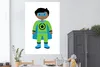 MuchoWow® Poster Kinder Illustration mit einem Superhelden Produktbild-Vorschau 2