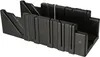 A black plastic miter box is shown from a slightly elevated side angle against a white background. Produktbild-Vorschau