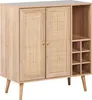 BELIANI Sideboard mit Weinregal Hellbraun mit Rattan Produktbild-Vorschau 1