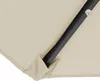 A close-up view of a beige umbrella canopy and its black metal frame. Anteprima dell’immagine prodotto