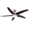A ceiling fan with five blades and a light fixture is shown against a white background. Produktbild-Vorschau