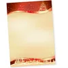 ROT GOLD 100 Blatt Weihnachtsbriefpapier A4 Briefpapier Produktbild-Vorschau 1