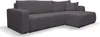 A dark gray sectional sofa with corduroy texture is shown against a white background. Voir les images du produit