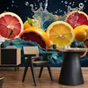 Muralo Vlies Fototapete ZITRUSFRÜCHTE Obst Wasser Natur 3D Produktbild-Vorschau 5