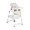 A white high chair with rose gold accents is shown against a white background. Náhled obrázku produktu