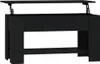 A black lift-top coffee table with a shelf underneath, shown against a white background. Voir les images du produit