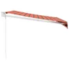 vidaXL Marquise rétractable Orange et brun 3,5x2,5 m Tissu Voir les images du produit 4