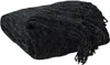 Wohndecke - 130 x 180 cm - Schwarz - Chenillegarn - mit Produktbild-Vorschau 1