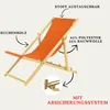 A diagram of a wooden deck chair with labels indicating its features. Náhled obrázku produktu