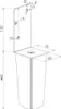 A technical drawing with dimensions of a metal post anchor. Produktbild-Vorschau