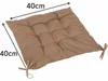 Poduszka na krzesło brązowa 40x40 wiązana pikowana na fotel Podgląd zdjęcia produktu 5