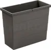 A dark gray rectangular plastic bin insert with horizontal ridges on its sides, shown from a slightly elevated front-left angle against a white background. Voir les images du produit