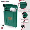 A green plastic mailbox with various features highlighted by callout boxes and text. Anteprima dell’immagine prodotto