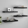 Plovoucí nástěnné police 4 ks černé 50 x 23 x 3,8 cm MDF Náhled obrázku produktu 2