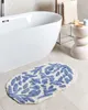 BELIANI Badematte Blau Baumwolle 60 x 90 cm Asymmetrisch Produktbild-Vorschau 2