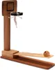 A wooden toy basketball catapult game with a small ball and hoop. Podgląd zdjęcia produktu