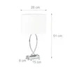 Relaxdays Tischlampe, Stoffschirm, verchromtes Gestell, Produktbild-Vorschau 4