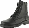 A black leather lace-up boot is shown against a white background. Produktbild-Vorschau