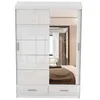 Schwebetürenschrank Kleiderschrank 150 cm Weiß/Weiß Produktbild-Vorschau 6