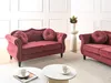 BELIANI 2-Sitzer Sofa Dunkelrot Gepolstert Gesteppt mit Produktbild-Vorschau 2