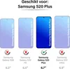 A graphic showing different Samsung Galaxy S20 models with compatibility indicators and screen sizes. Podgląd zdjęcia produktu
