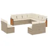 Design 11-tlg. Garten-Sofagarnitur mit Kissen Beige Poly Produktbild-Vorschau 2