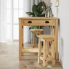 Sgabello da bar 2 pezzi. Legno di pino massiccio Anteprima dell’immagine prodotto 3