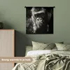 MuchoWow® Wandteppich Wandbehang Gorilla auf schwarzem Produktbild-Vorschau 4