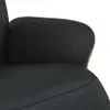 A close-up view of the armrest and seat of a black armchair. Produktbild-Vorschau