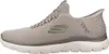 A side view of a gray Skechers Slip-Ins sneaker against a white background. Podgląd zdjęcia produktu