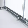 A close-up view of the bottom track and sliding mechanism of a shower door. Produktbild-Vorschau