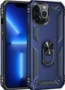 A blue protective phone case with a ring holder is shown next to a smartphone. Produktbild-Vorschau