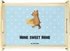 Mr. & Mrs. Panda tablett holz Bär Zuhause - Blau Pastell - Produktbild-Vorschau 1