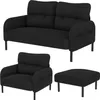 Sweiko Cord set di 3 poltrone + sgabello + divano a 2 posti Anteprima dell’immagine prodotto 8