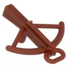 A close-up studio shot of a brown LEGO crossbow accessory. Náhled obrázku produktu