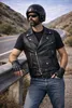 PAULGOS gilet in pelle biker cowl club waistcoat chopper Anteprima dell’immagine prodotto 11