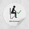 iSecur Aufkleber Toilette WC hinsetzen I Ø 9 cm matt Produktbild-Vorschau 1