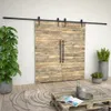 vidaXL Súprava kovania posuvných dverí 2x183 cm oceľ čierna Náhľad obrázku produktu 3