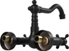 A black wall-mounted faucet with antique styling. Produktbild-Vorschau
