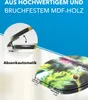 A close-up marketing image of a toilet seat with a nature-themed design, highlighting its soft-close feature. Produktbild-Vorschau