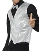 A man wearing a silver sequined vest and bow tie. Náhled obrázku produktu