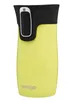A yellow Contigo travel mug with a black lid and a silver button. Anteprima dell’immagine prodotto