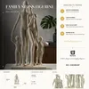 Figura decorativa de resina, diseño familiar, color crema, Vista previa de la imagen del producto 11