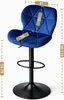 HAGO24 2er Set Barhocker Samt Blau Höhenverstellbar 59-79cm Produktbild-Vorschau 3