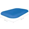 A blue pool cover with dimensions indicated. Produktbild-Vorschau